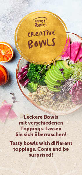 Creative Bowls: Tasty Bowls with different toppings. Come and be surprised!